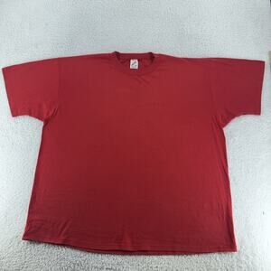 Vintage Jerzees Shirt Mens 3XL Red USA Plain Tee Big Tall Blank